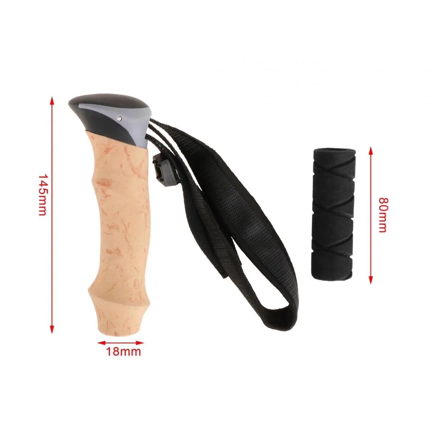 Trekking Pole Handle Walking Cane Grip Anti Slip Portable Walking Stick, Handle