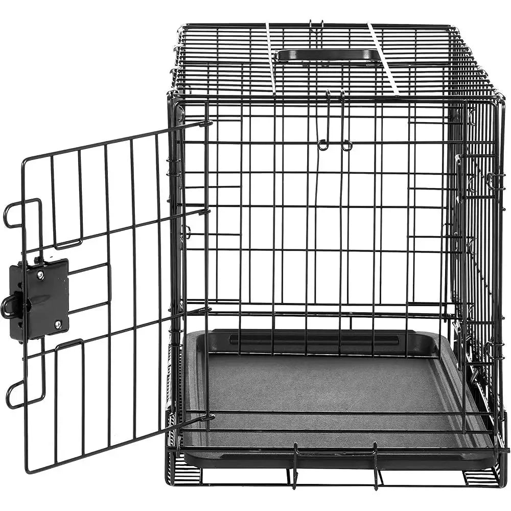 Durable Portable Metal Wire Dog Crate with Removable Tray Divider Ideal Small Pets Indoor Use