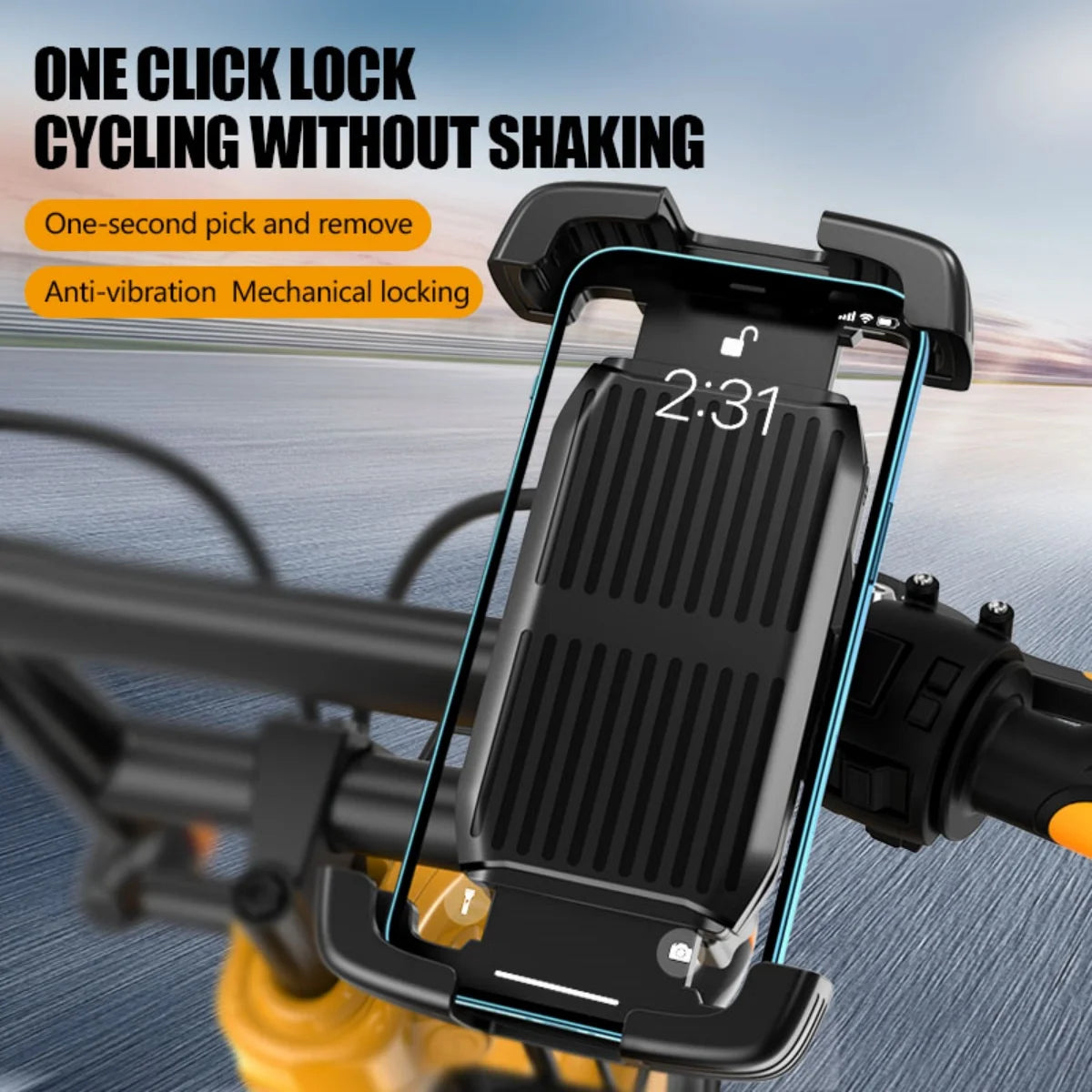 2024 New shock-absorbing anti-shake bicycle mobile phone stand/electric motorcycle fixed ultra-stable anti-slip stand