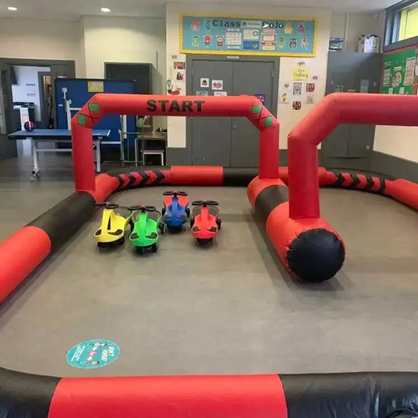 Outdoor Inflatable Race Car Air Track Game Pvc Toys Arena Karting Car Children Sport Game (Not Include Cars)