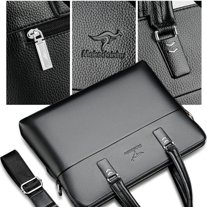 Men Leather Shoulder Bag Business For Man Famous Brand Crossbody Messenger Computer Bag Male Lawyer Luxury Handbags Bolso Hombre