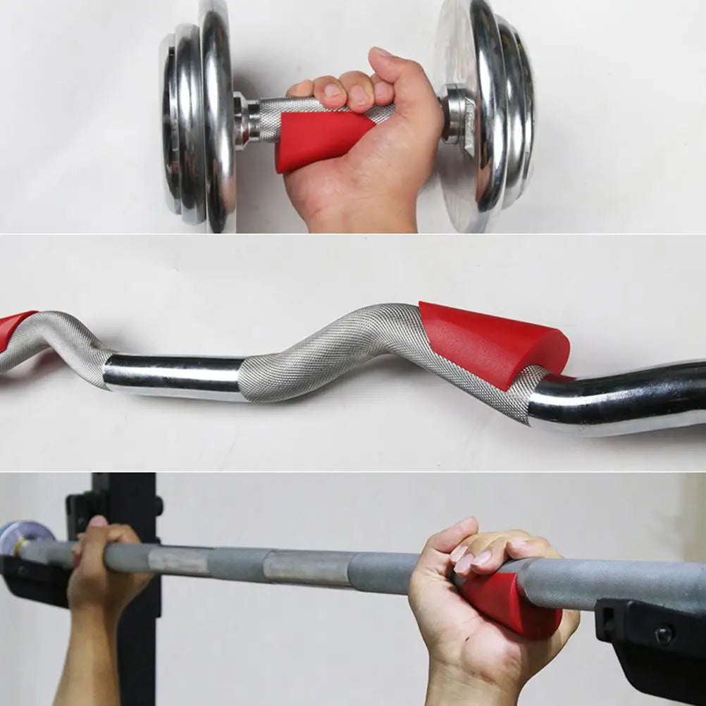 Fat Grips Weight Lifting Fitness Handle Set along with Bar Counter Dumbbell for Hands Barbell