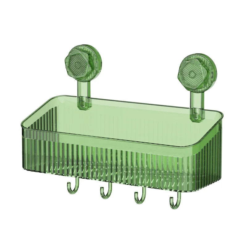 Bathroom Transparent Rack Shelf No Hole Required Multi-function Storage Organization Shelve Toiletries Suction Cup Storage Rack