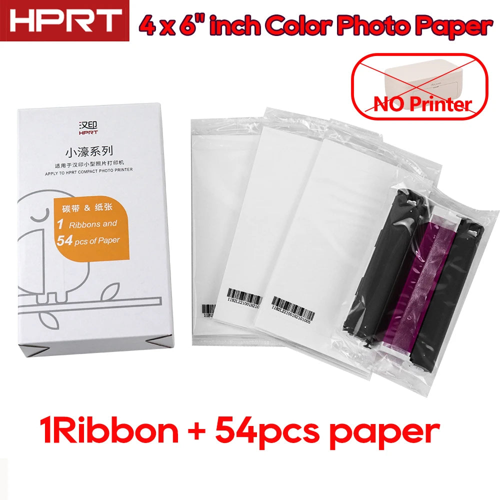 300DPI Color Photo Printer HPRT CP4100 Desktop Household Thermal Sublimation Wireless Printing or 4X6 inch Photo Paper Ribbon