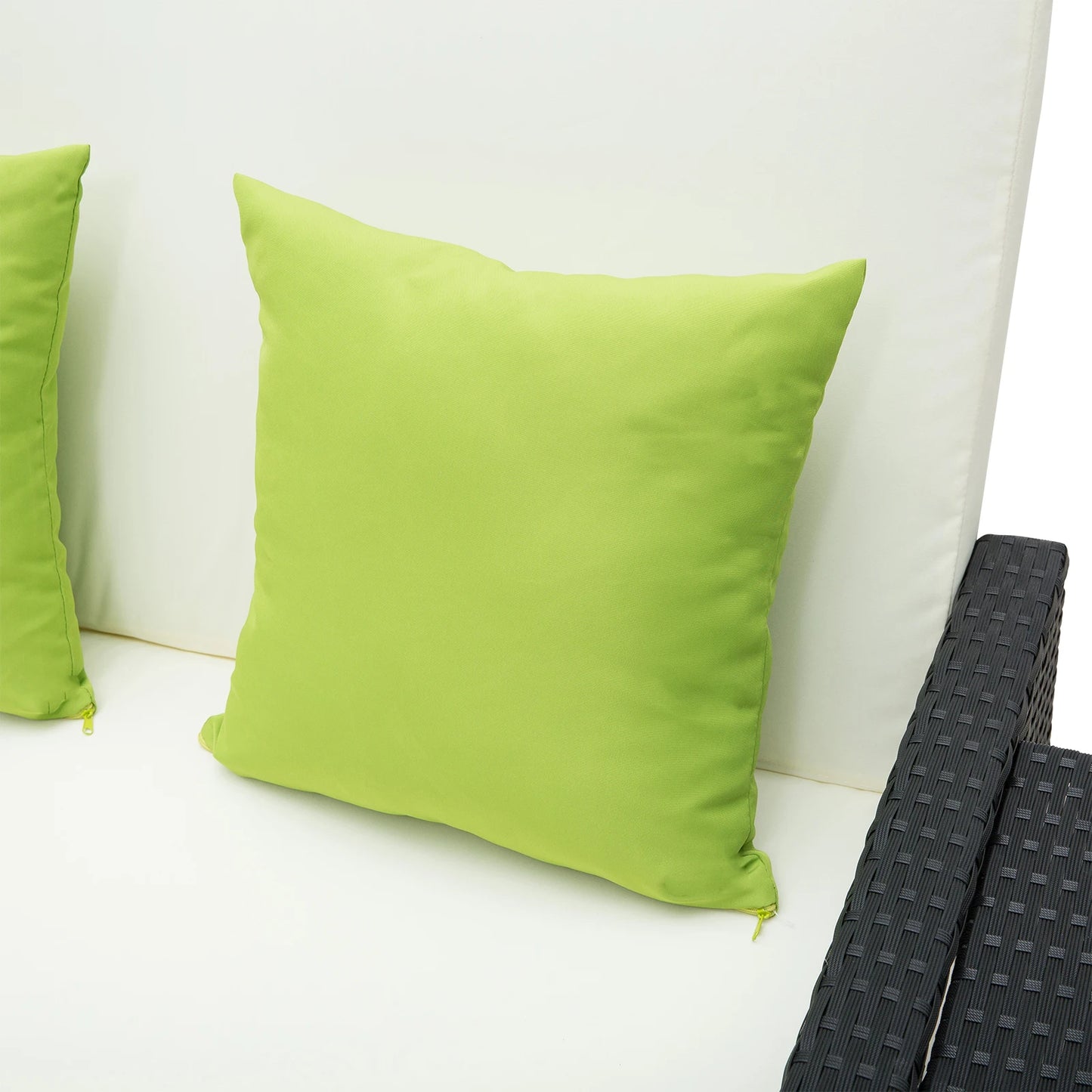 Outsunny 2 Seater Assembled Garden Patio Outdoor Rattan Furniture Sofa Sun Lounger Daybed with Fire Retardant Cotton - Black