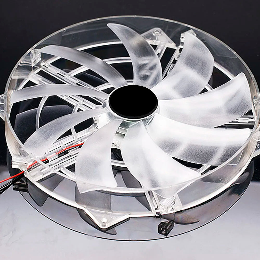 22cm Large Size Slient Cooling Fan 22030 220mm Thickness 30mm Quiet Transparent Frame Blade With Protective Mesh