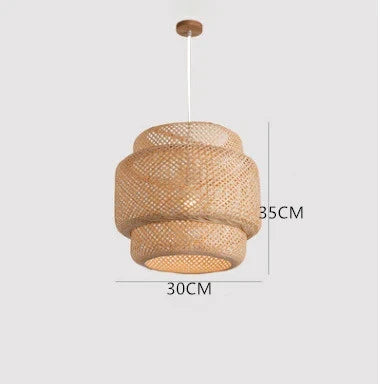 Hand Knitted Chinese Style Weaving Hanging Lamps 18/19/30cm Bamboo Pendant Lamp Restaurant Home Decor Lighting Fixtures