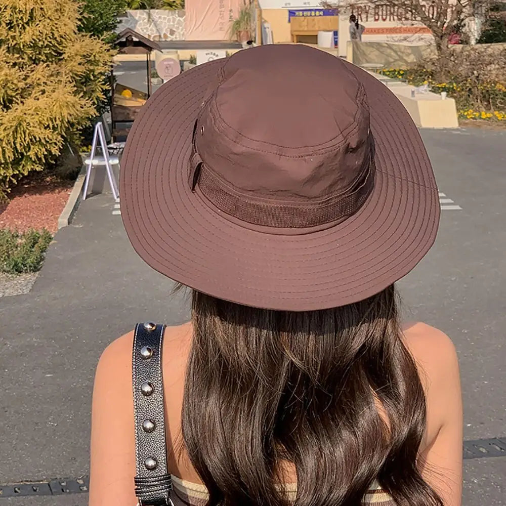 Summer Men Bucket Hat Outdoor UV Protection Wide Brim Panama Safari Hunting Hiking Hat Mesh Fisherman Hat Beach Sunscreen Cap