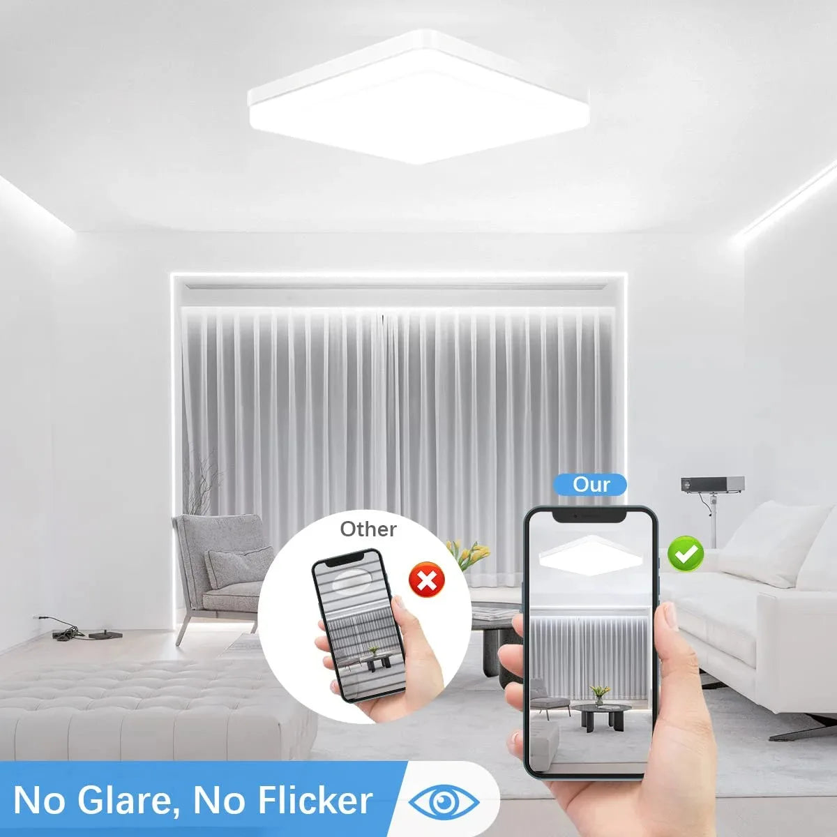 IRALAN Square LED Ceiling Light Bedroom 48W 36W 24W 18W Home Decoration Ceiling Light Kitchen Modern Indoor Lighting Fixture