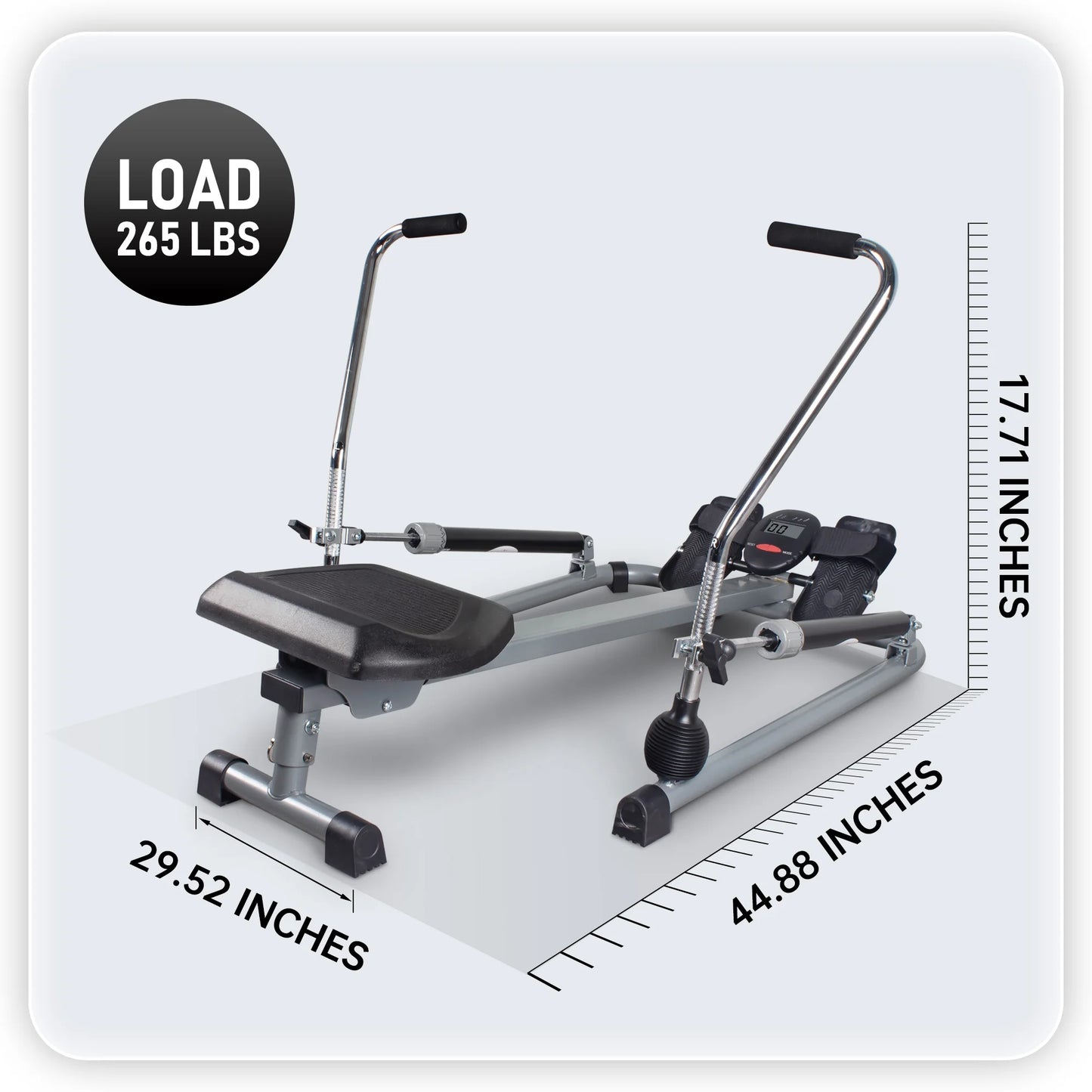 Leikefitness Rowing Machine Foldable for Home Use Hydraulic Rowing Machine with LCD Monitor for Full Body Exercise Cardio Workou