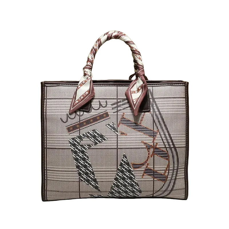 CH-Large Capacity Handbag for Women High-quality Square Shoulder Bag VersatileDaily Travel New Shopping Bag