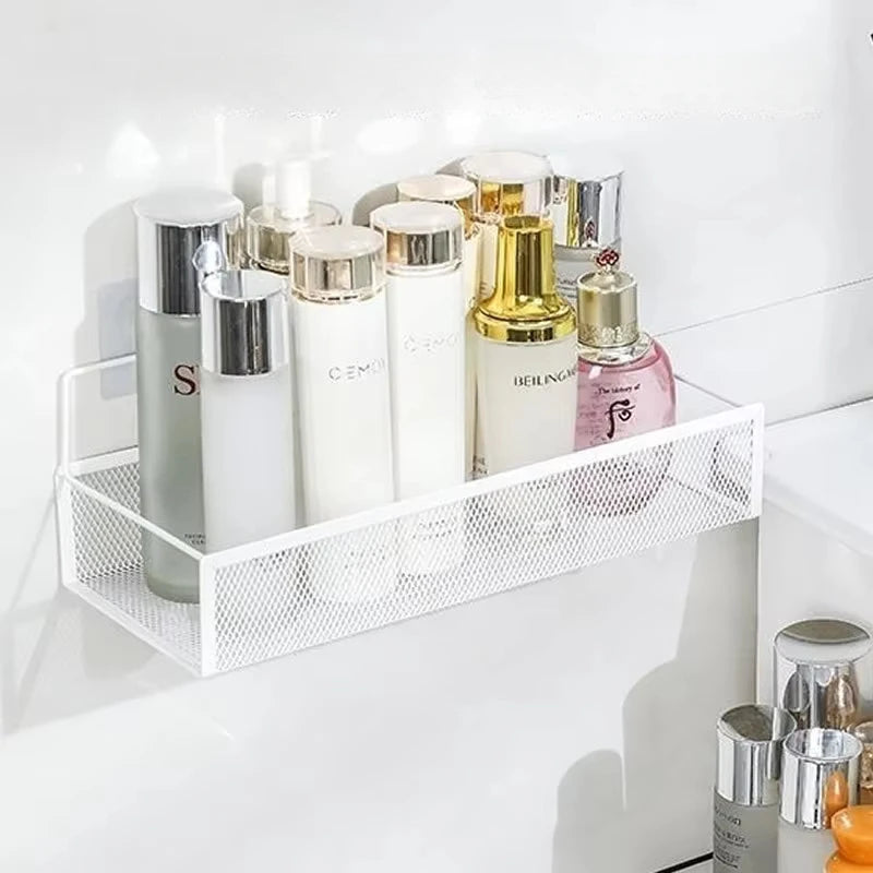 Bathroom Large Suction Cup Rack Shower Gel Hanging Basket in The Bathroom Wall-mounted Storage Rack Cosmetics Storage Box