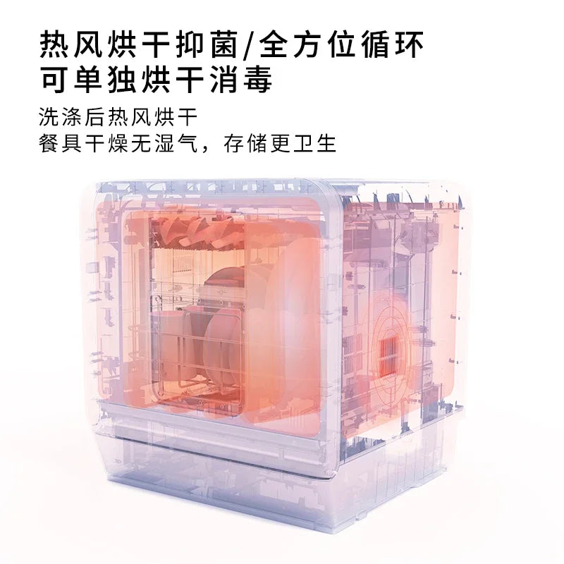 New dishwasher household small automatic countertop dual mode water inlet large capacity energy saving and power saving