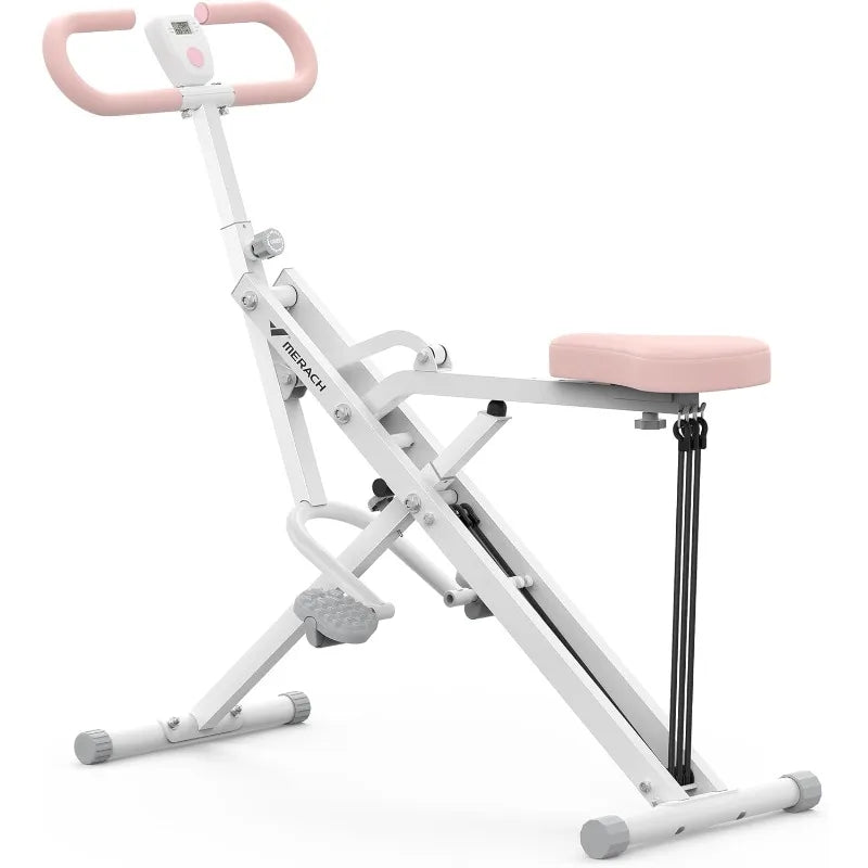 MERACH 2 in 1 Squat Rowing Machine, Easy Setup & Foldable Exercise Equipment, Glute Trainer, Glutes & Leg Home Workout
