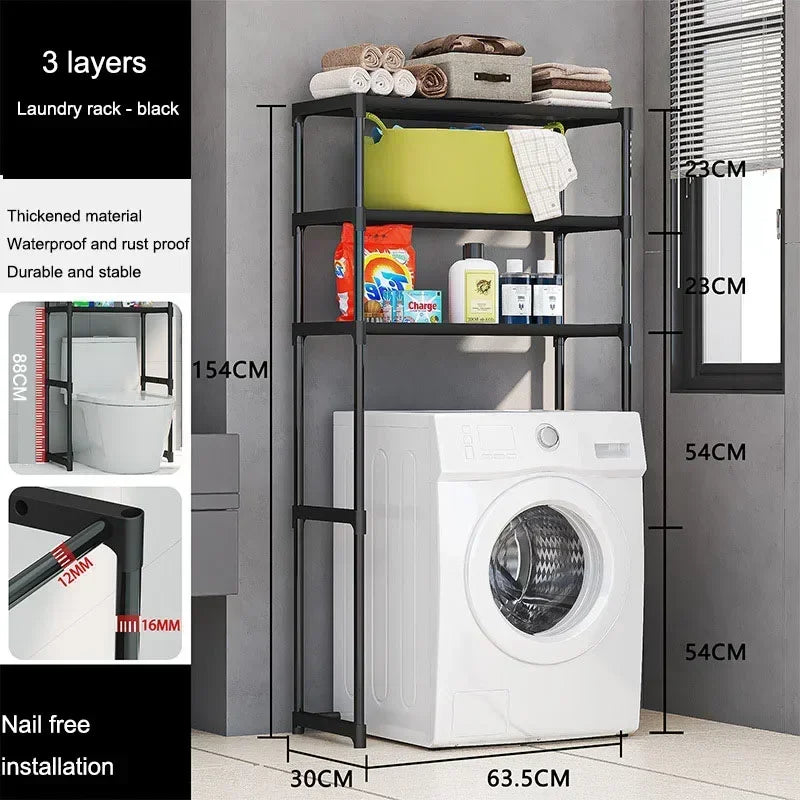 Bathroom Storage Rack Over The Toilet Shelf Multilayer Space Saver Organizer Multi-Functional Wall Hanging Toilet Storage Rack