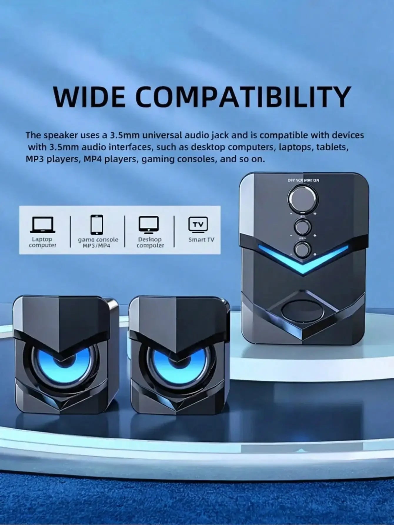Computer, laptop, speaker, USB powered 3.5mm audio interface suitable for devices with 3.5mm audio interface