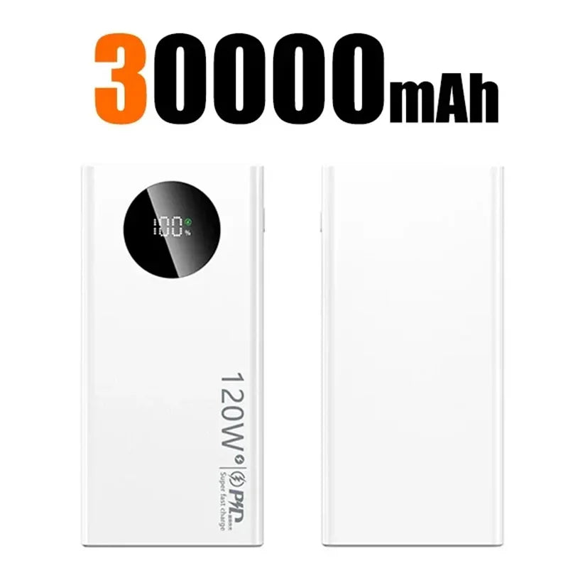 120W 500000mAh High Capacity Power Bank Super Fast Charging Portable Battery Charger Digital Display For iPhone Samsung Xiaomi