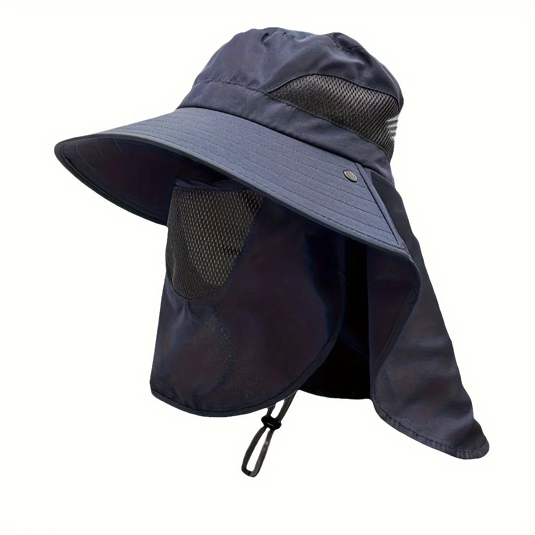 Outdoor Hunting Fishing Cap Breathable Sun Wide Brim UV Protection Fisherman Hat Hiking Fishing Visor Hat with Removable Mask