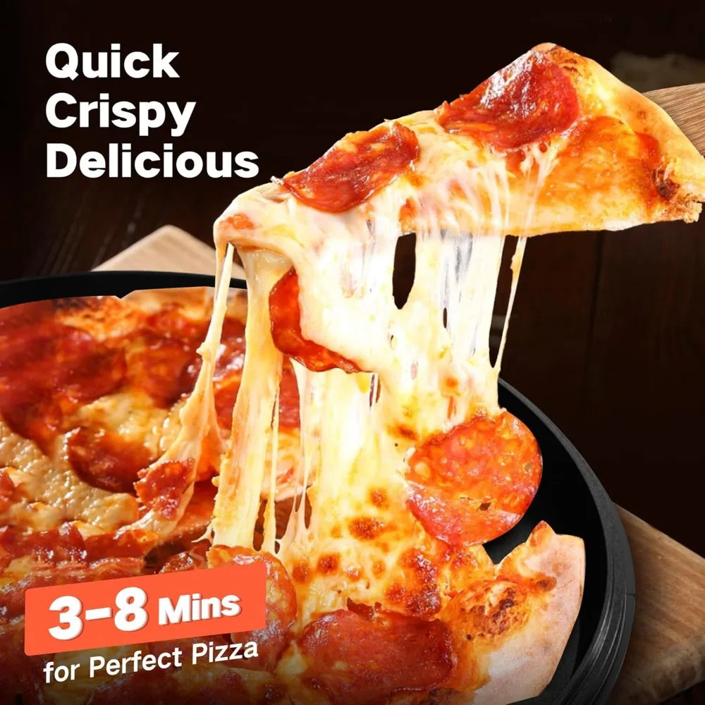 12-Inch Pizza Maker & Electric Griddle Nonstick -Countertop Pizza Oven with 30-Min Timer & Auto Shut-Off, 180° Open Indoor