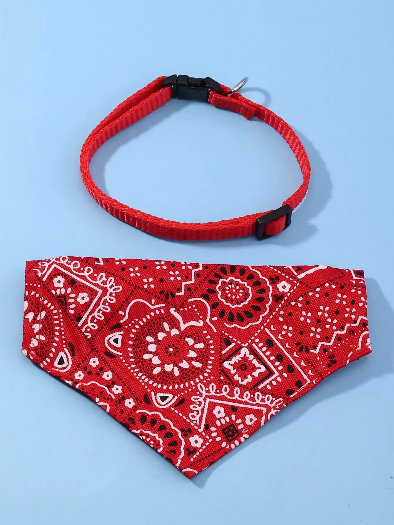 1pc Pink Color Random Pattern Pet Bandana With Adjustable Triangle Shape & Buckle Pet Dog Neck Scarf Puppy Cat Dog Collar Bibs