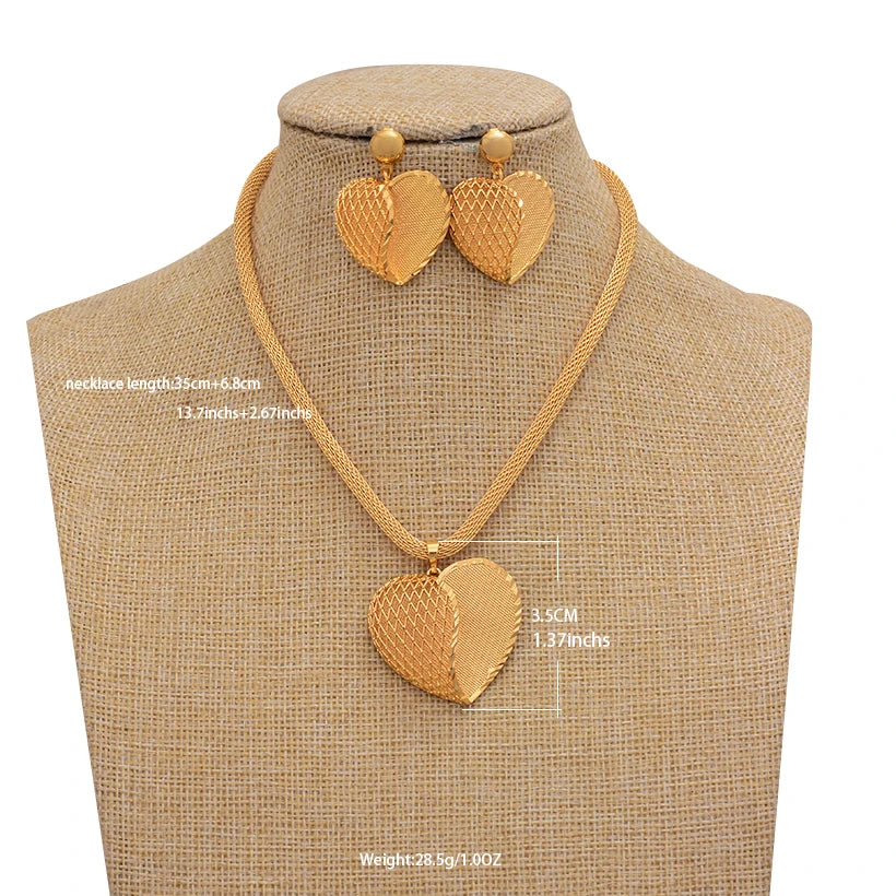 Jewelry Set For Women Gold Plated With Necklace Pendant Nigerian Wedding Jewelry