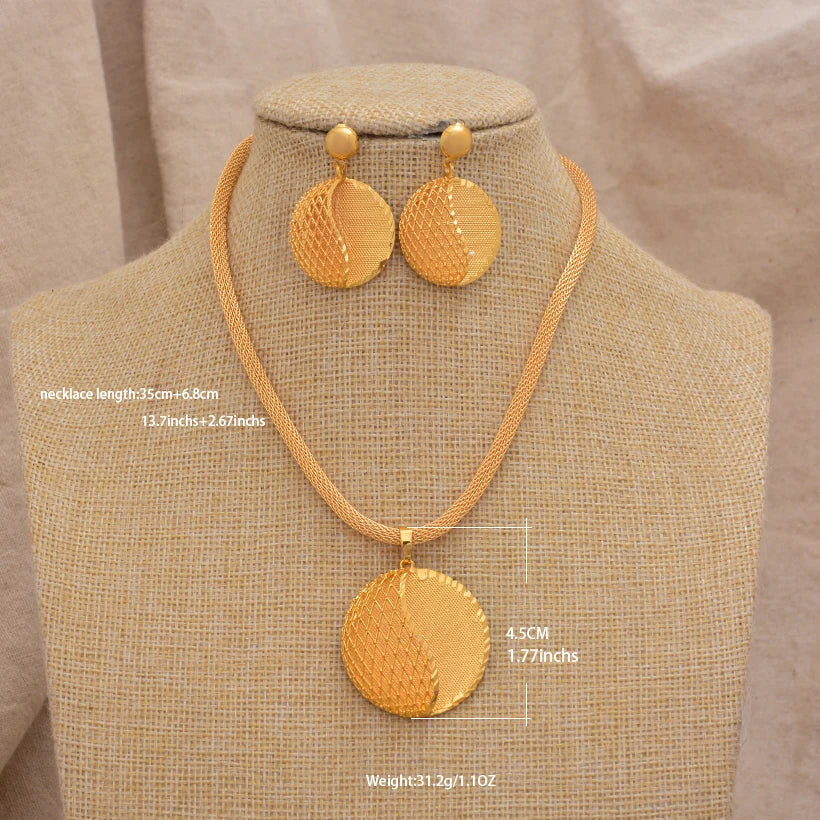 Jewelry Set For Women Gold Plated With Necklace Pendant Nigerian Wedding Jewelry