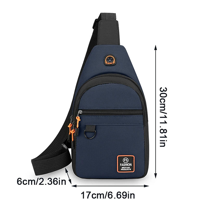 Fashion Men's Chest Bag Handbag Lightweight Oxford Fabric Crossbody Shoulder Bag Stylish Casual Waist Packs Male Chest Bag