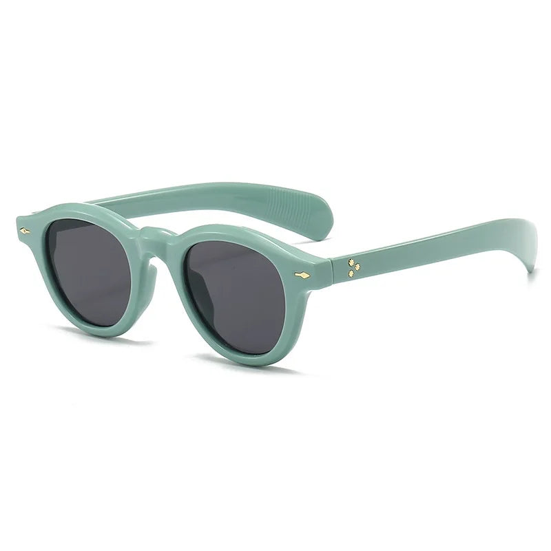Fashion Small Round Sunglasses Women Retro Clear Ocean Lens Shades UV400 Men Rivets Punk Sun Glasses