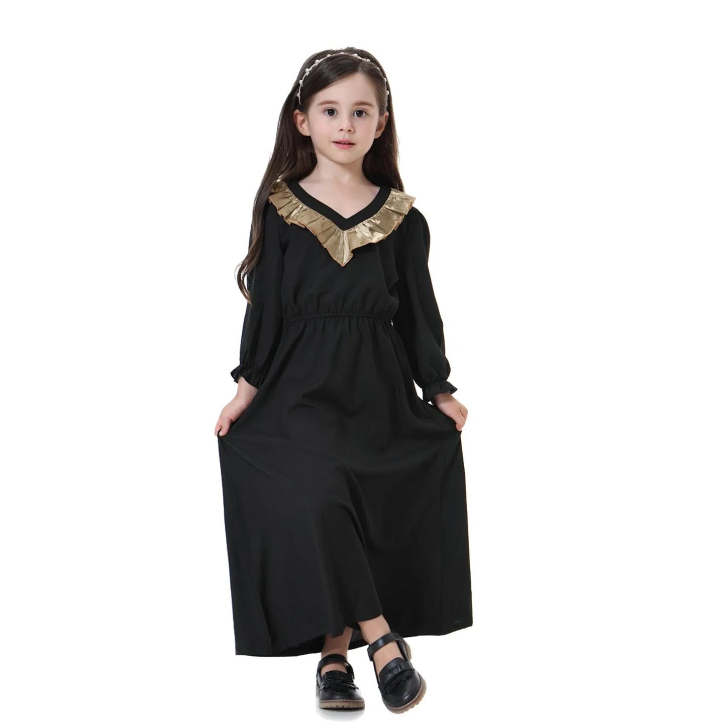 Muslim Children Abaya Girls Long Prayer Robe Gowns Kids Dress Kimono Ramadan Middle East Moroccan Arab Caftan Islamic Clothing