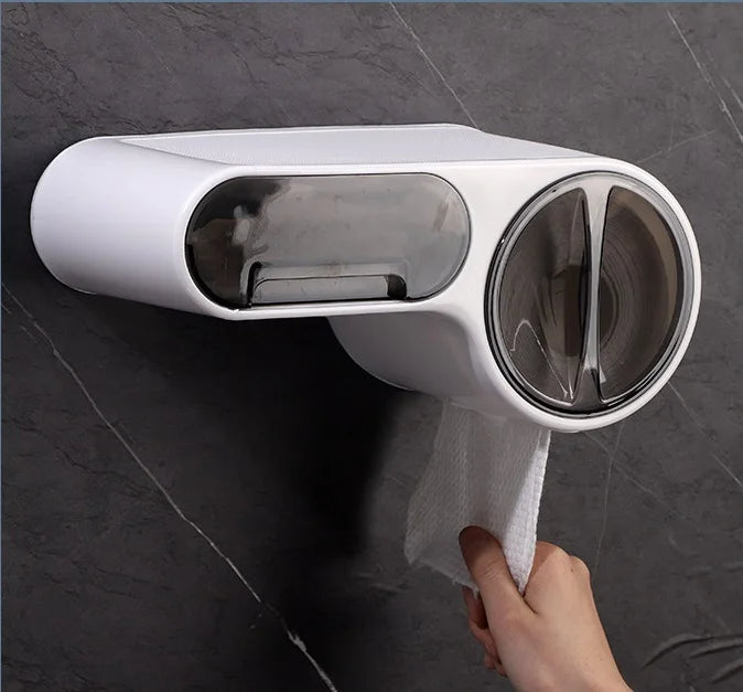 Bathroom Toilet Paper Tissue Box Creative Waterproof Paper Storage Box Phone Holder