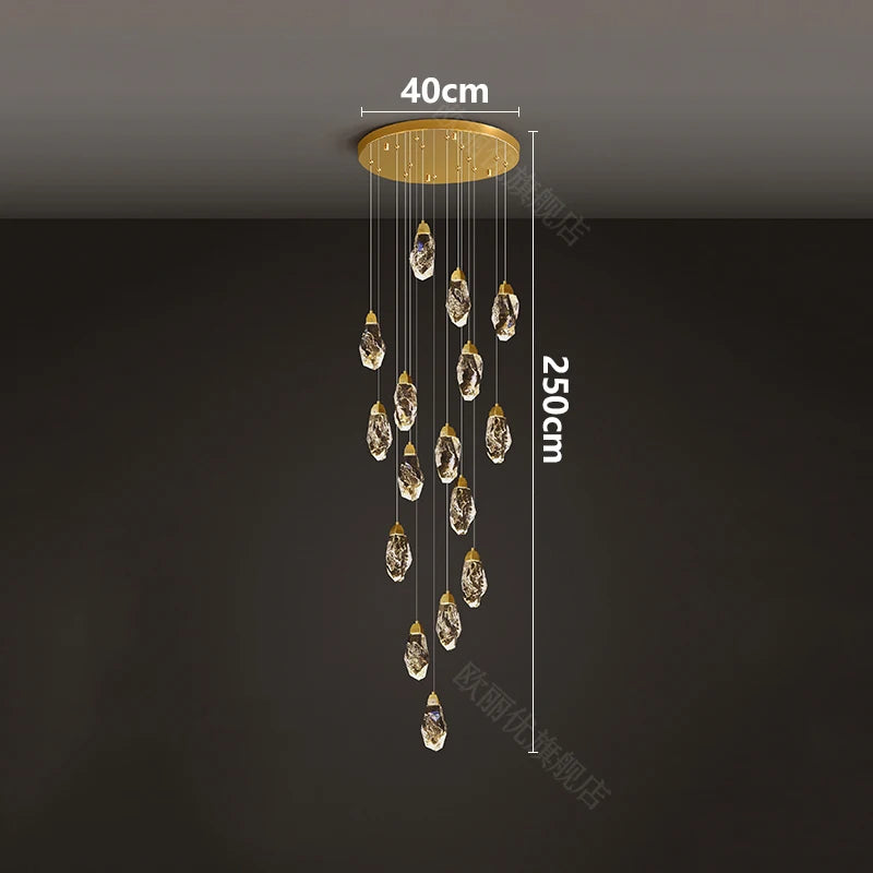 Modern home decoration crystal chandelier, stair Pendant lamp, living room Pendant lights, interior lighting