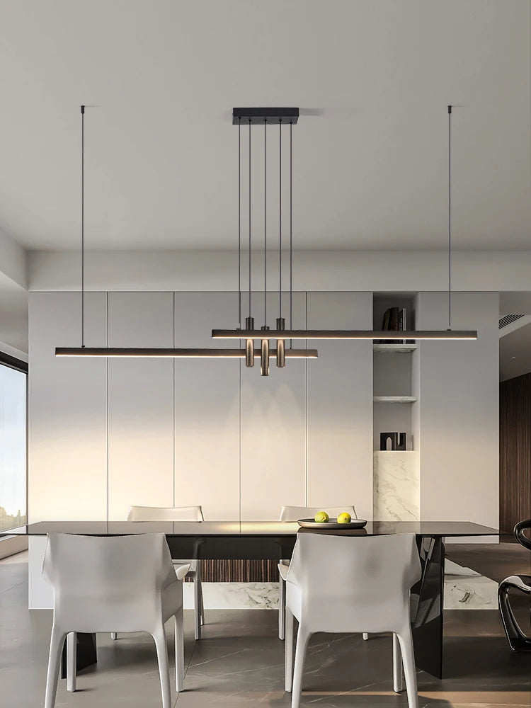 Modern light creative bar counter strip designer lamps LED Pendant Light for Dining Table Kitchen Chandelier Memory Function