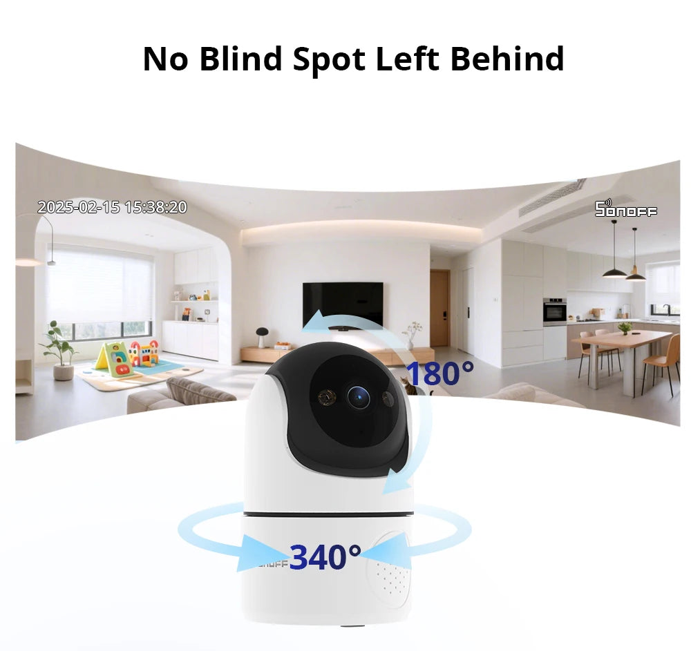 SONOFF CAM Pan-Tilt 2 Smart Indoor Home Security Camera Night Vision 360° Panoramic Human Detection & Motion Detection via Alexa