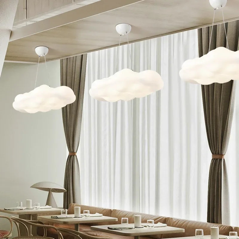 Nordic modern minimalist acrylic cloud-shaped LED ceiling chandelier white cloud-shaped chandelier for living room and bedroom