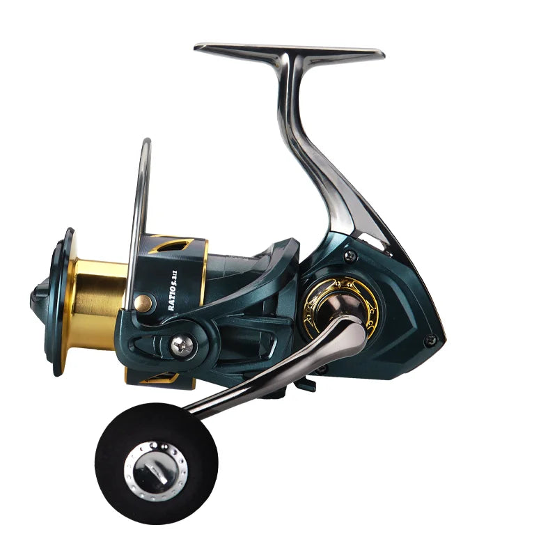 DEUKIO 2025 Fishing Reel No Gaps 5.2:1 Gear Ratio CNC Spool Handle EVA Knob Spinning Reel Casting Reel Carp 2000-7000