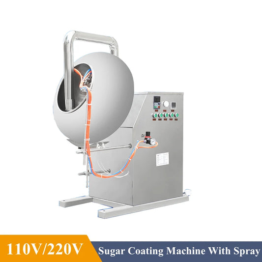 Chocolate Coating Pan Sugar Polishing Candy Snack Making Machines Nuts Peanuts Sugar Candy Coating Machine With Spray Function