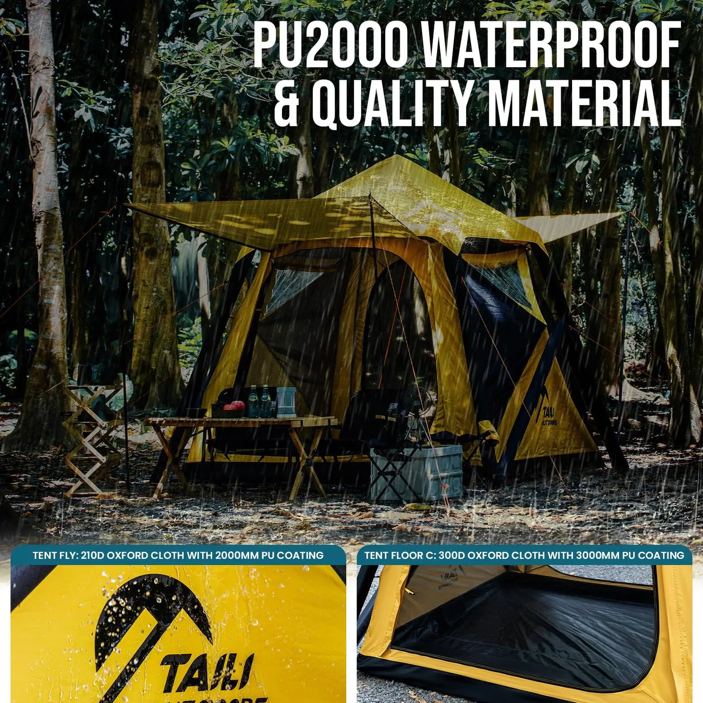 Tent for Camping with Hand Pump for 4/8 Person, Easy Setup Outdoor Inflatable