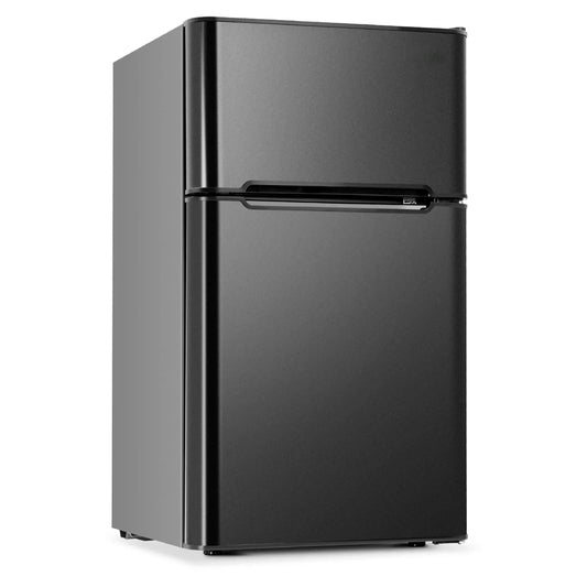 SIMZLIFE Mini Fridge with Freezer, 3.15 Cu ft Two Door Compact Small Fridge Adjustable Removable Shelves,For Bedroom/Dorm/Office