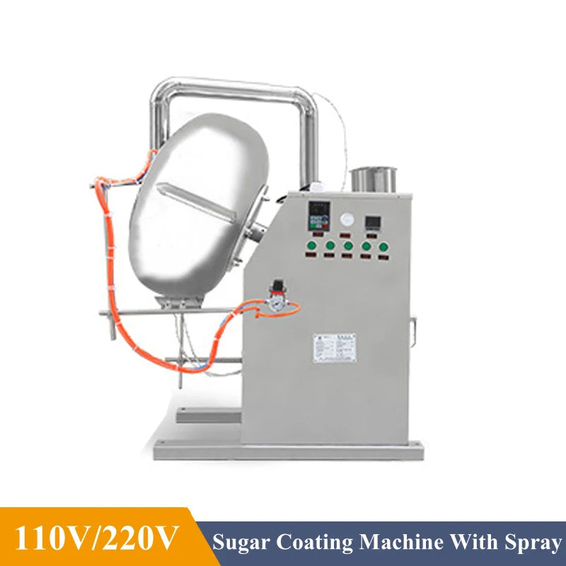 Chocolate Coating Pan Sugar Polishing Candy Snack Making Machines Nuts Peanuts Sugar Candy Coating Machine With Spray Function