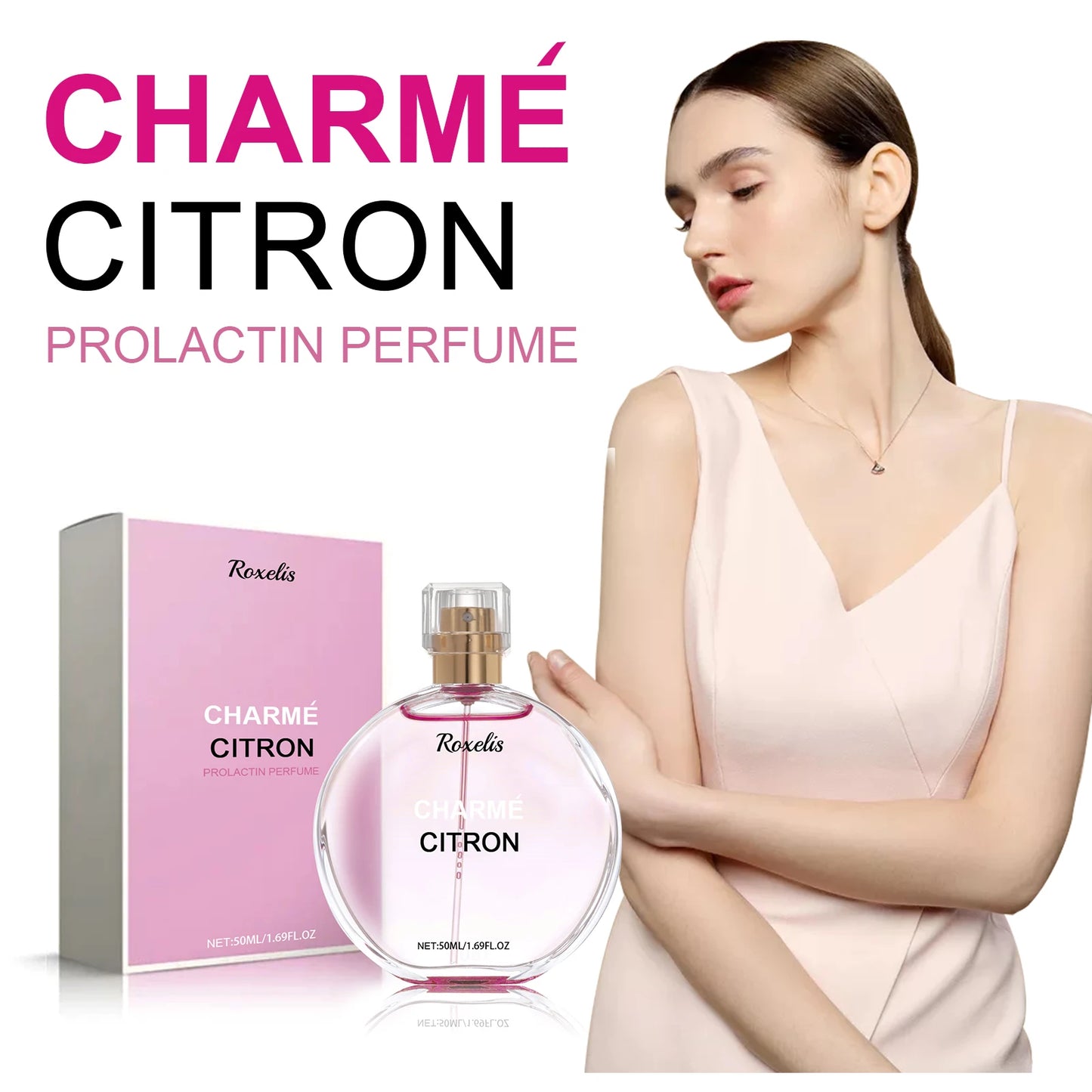 Roxelis Women's Charm Perfume Fresh Fragrance Long Lasting Mild Non Pungent Elegant Women Date Small Perfume Rose Extract