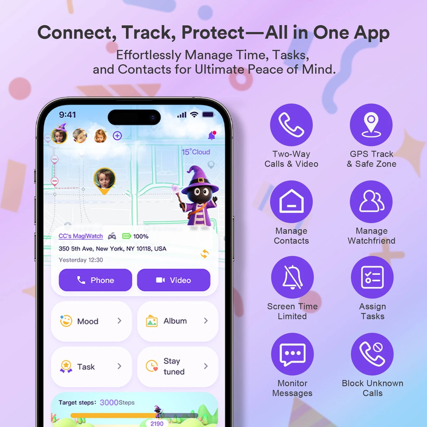 4G Kids Smart Watch with SIM Card GPS Tracker, Video Call, SOS Emergency, Parental Control, Waterproof Gift for Boys and Girls