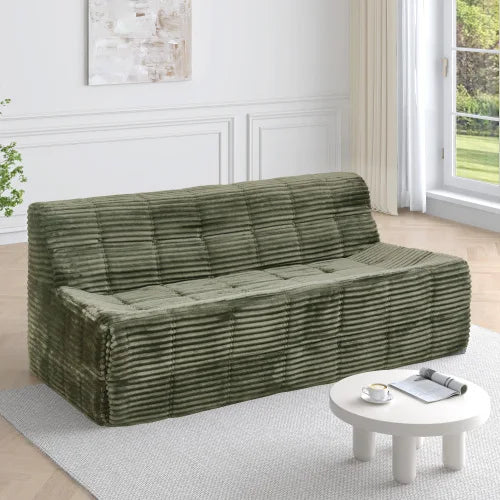 Niccae Modern 3-Seat Corduroy Sofa - Cloud Couch Design, Full Sponge Compression, No Assembly, Space-Efficient for Living Room