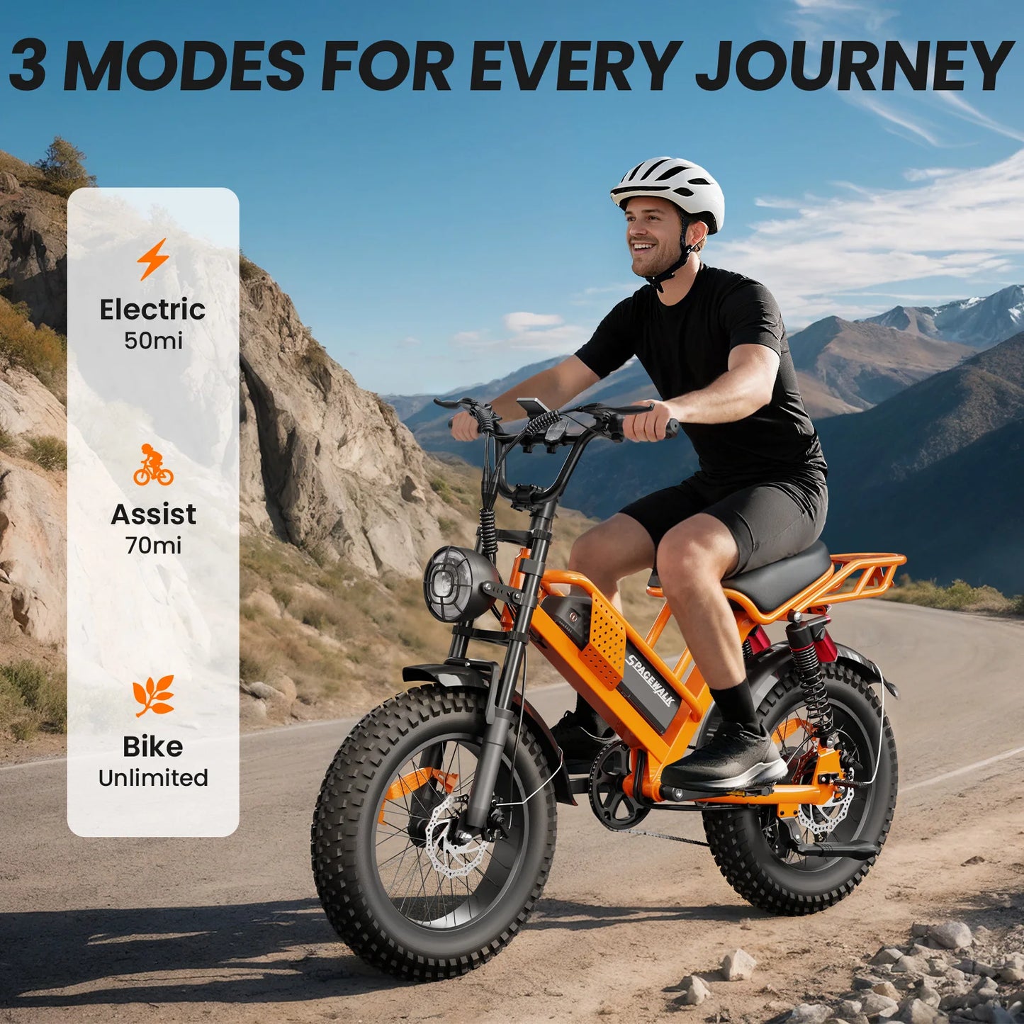 Electric Bike M7 for Teens,20" Ebike,750W Peak Motor,24.9mph,48V 15Ah Removable Battery,50 Miles Pure Electric,70 Miles PAS