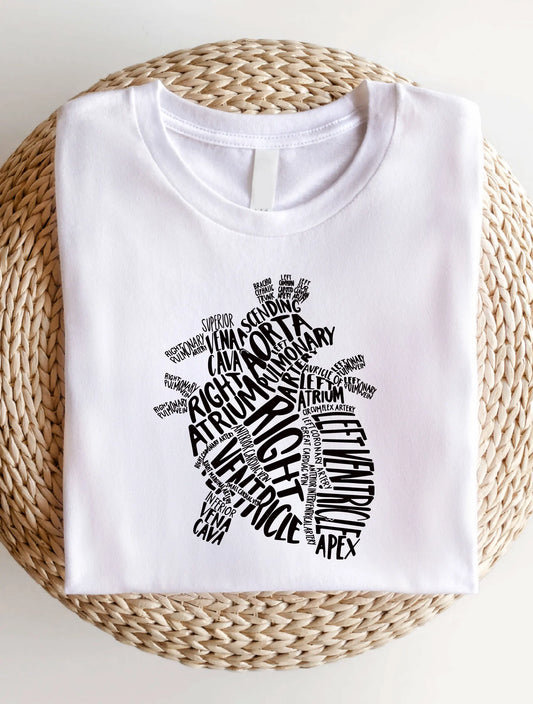 Women Crew Neck Cardiac Nurse Shirt, Casual Short Sleeve T-Shirt, Cardiac Nurse Graphic Design Tee AE11