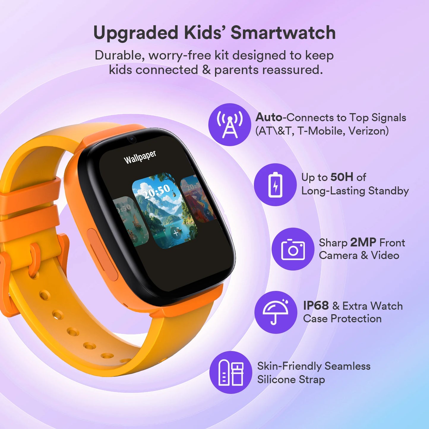 4G Kids Smart Watch with SIM Card GPS Tracker, Video Call, SOS Emergency, Parental Control, Waterproof Gift for Boys and Girls