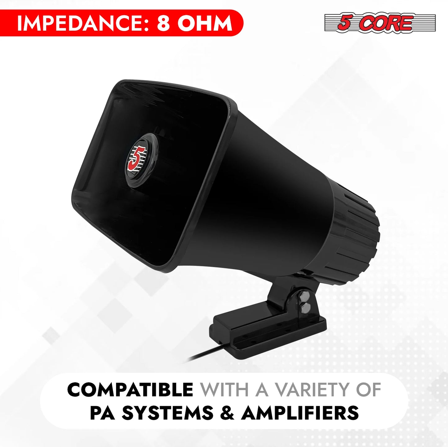 5 Core PA Horn Speaker 8Pcs 8 Inch 65W Loud Audio Outdoor Speakers System 8Ohm Reflex Megaphone-HW 508 BLK 8PCS