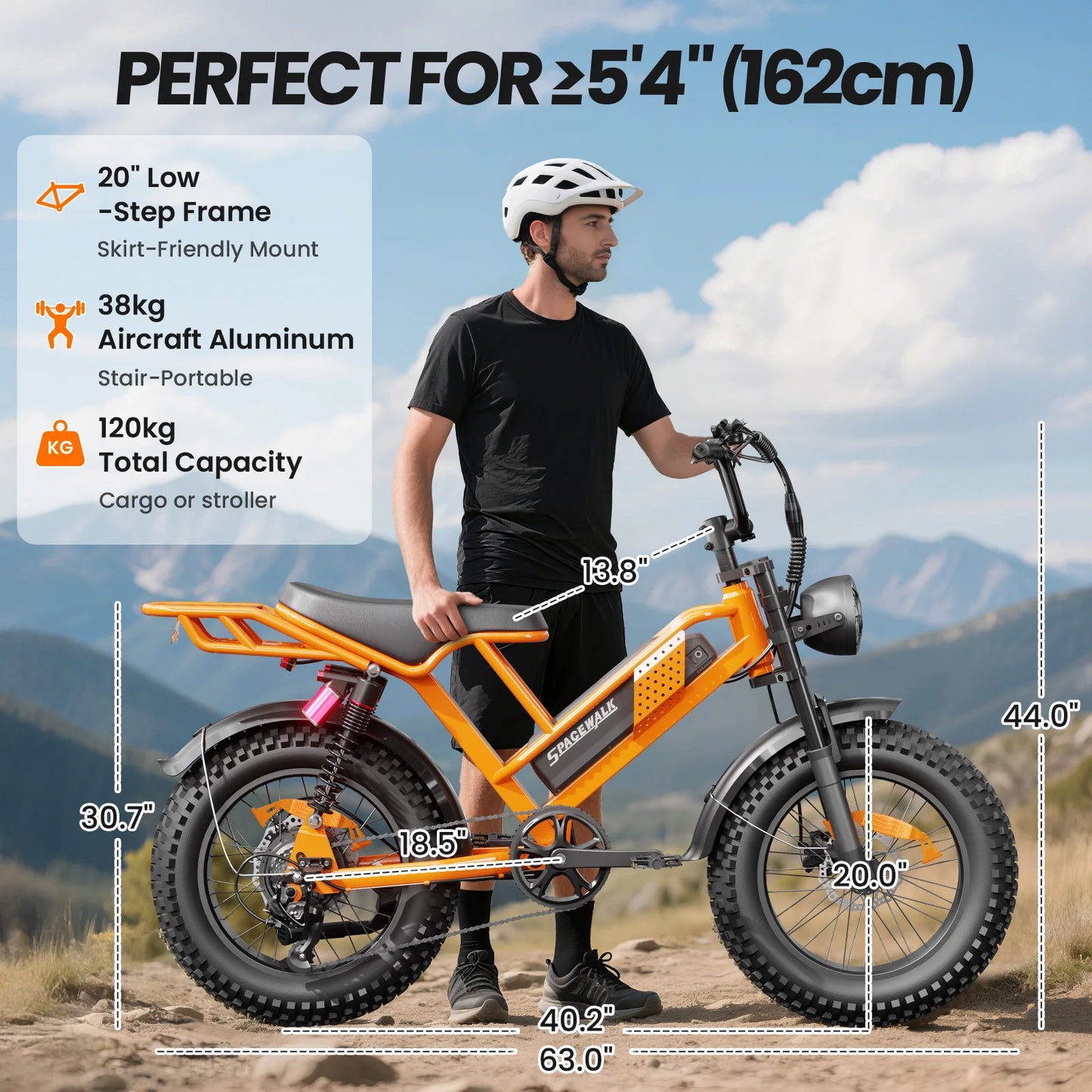 Electric Bike M7 for Teens,20" Ebike,750W Peak Motor,24.9mph,48V 15Ah Removable Battery,50 Miles Pure Electric,70 Miles PAS