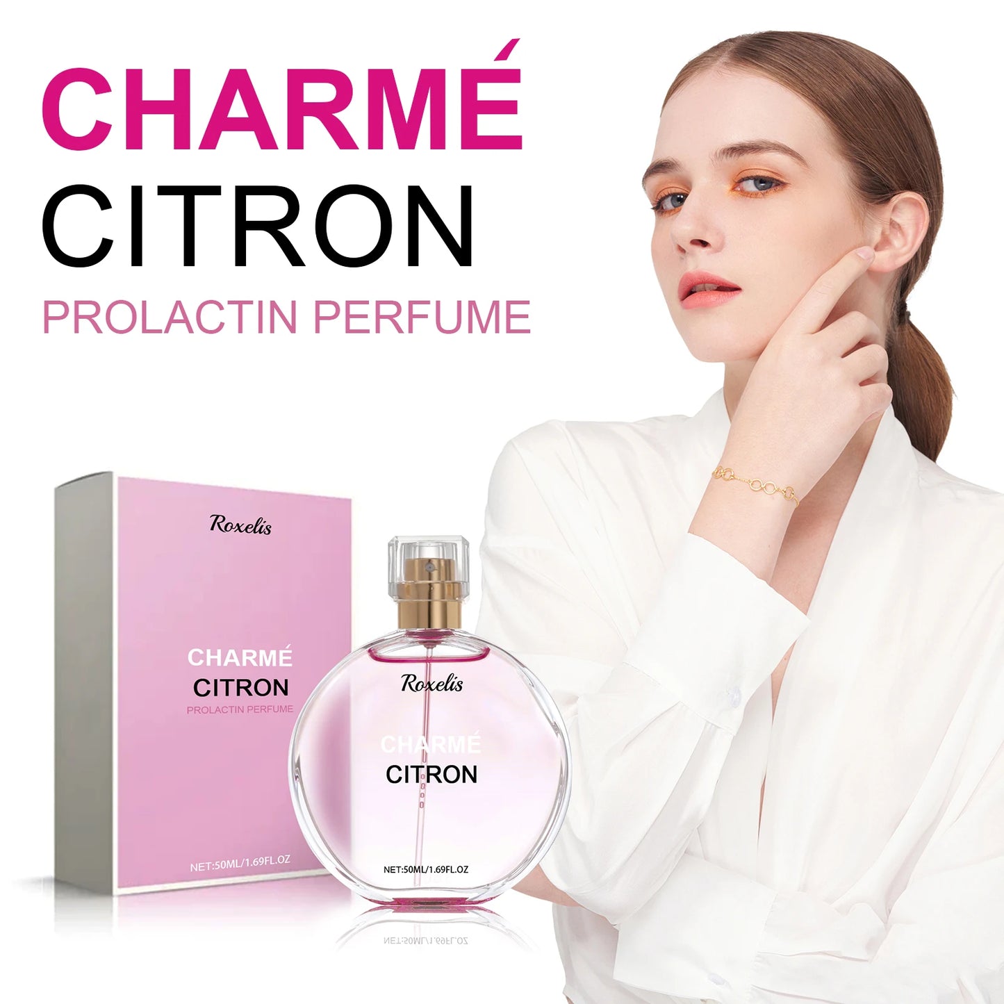 Roxelis Women's Charm Perfume Fresh Fragrance Long Lasting Mild Non Pungent Elegant Women Date Small Perfume Rose Extract