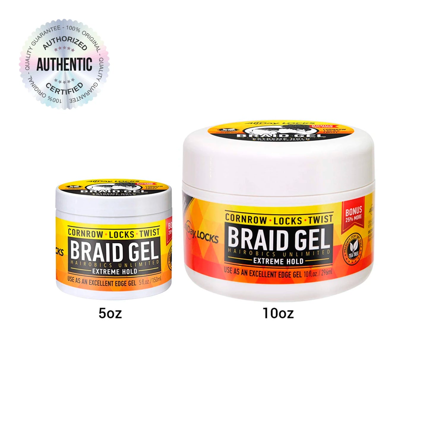 All Day Locks Braid Gel Extreme Hold - Long-Lasting, Flake-Free Control for Neat, Sleek, and Defined Braids