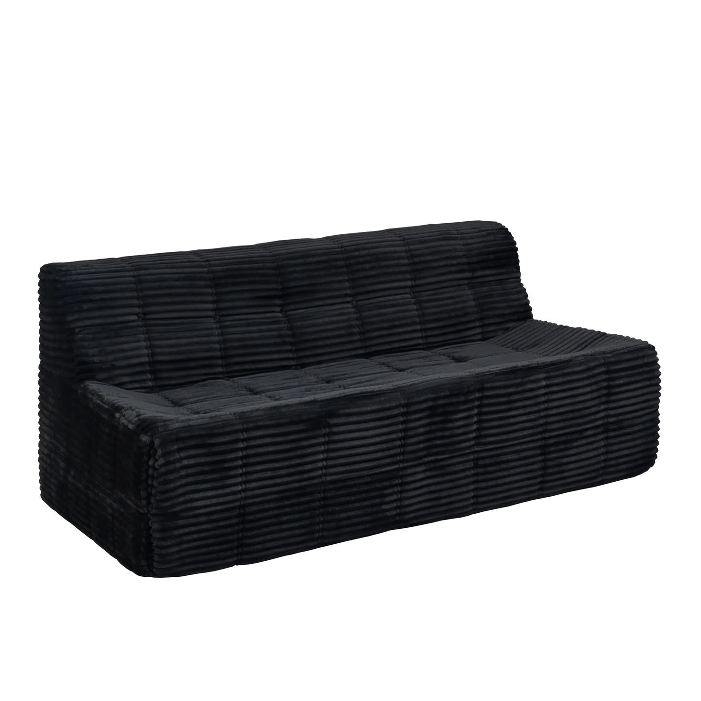 Niccae Modern 3-Seat Corduroy Sofa - Cloud Couch Design, Full Sponge Compression, No Assembly, Space-Efficient for Living Room